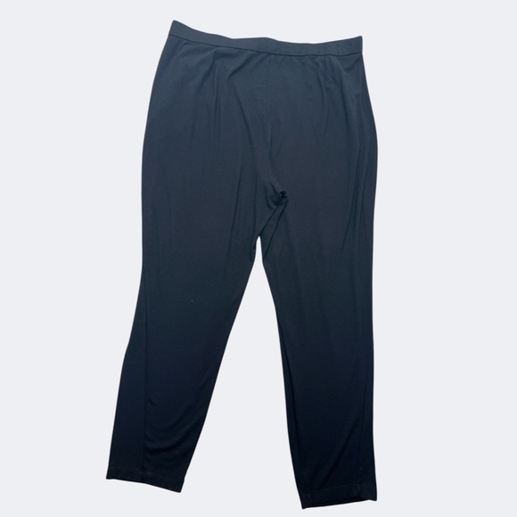 Eileen Fisher Pant L Black Viscose Blend Pull On Tapered Leg Lightweight Relaxed - Picture 3 of 6